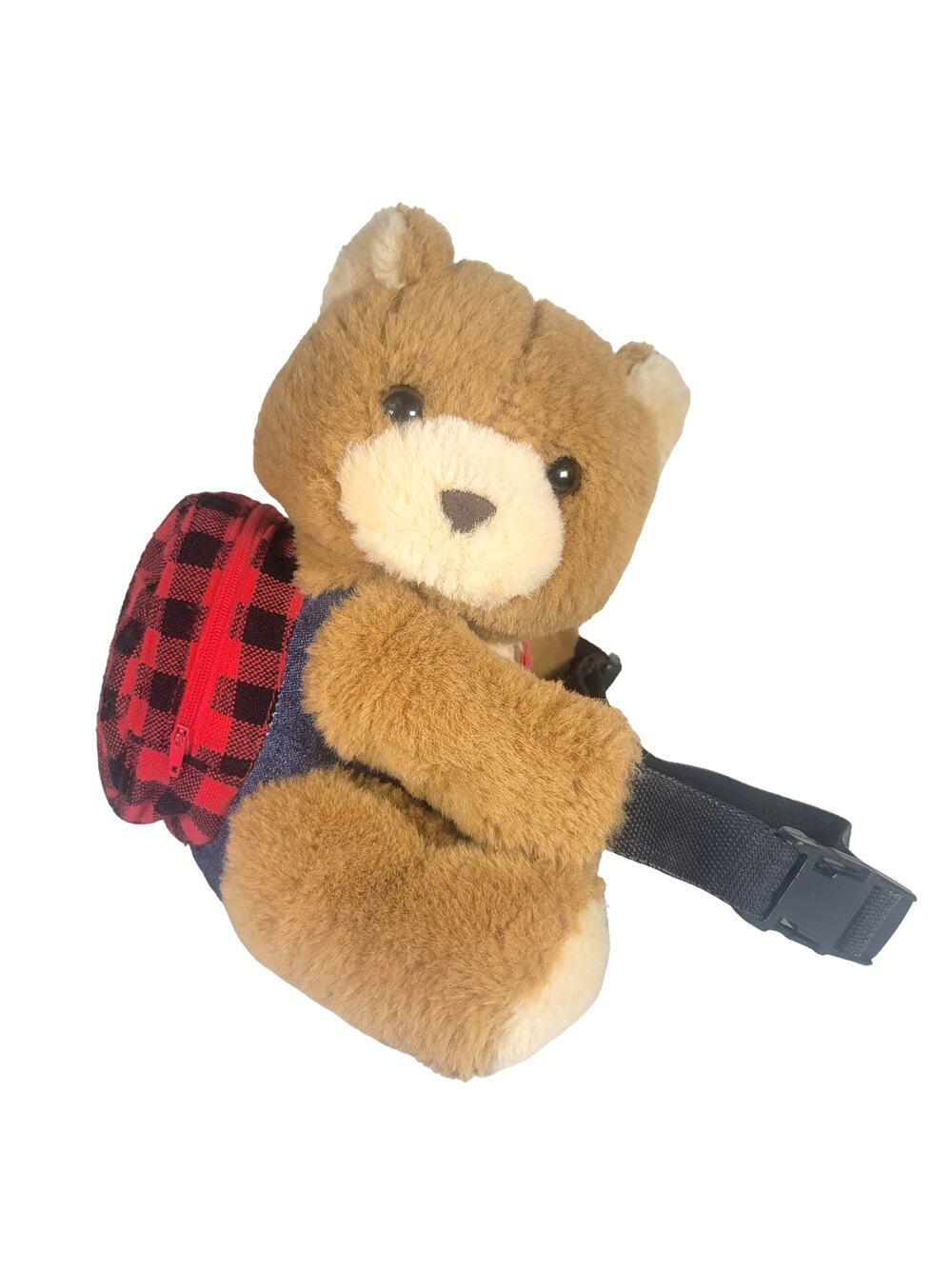 1986 Teddy Bear Plush Belt Shoulder Bag Fanny Pack Collectible Musical Wind-Up